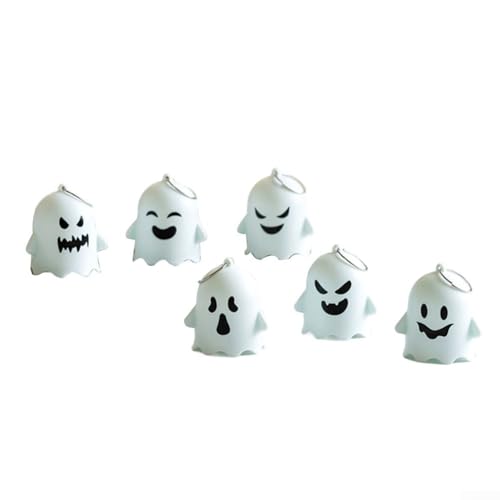 LED Kerzen Set mit 6 flackernden Kerzen und Gruselige für Halloween Gesichter für den Innenbereich, flammenlos und batteriebetrieben, Fernbedienung für Timer-Einstellungen von ReachMall