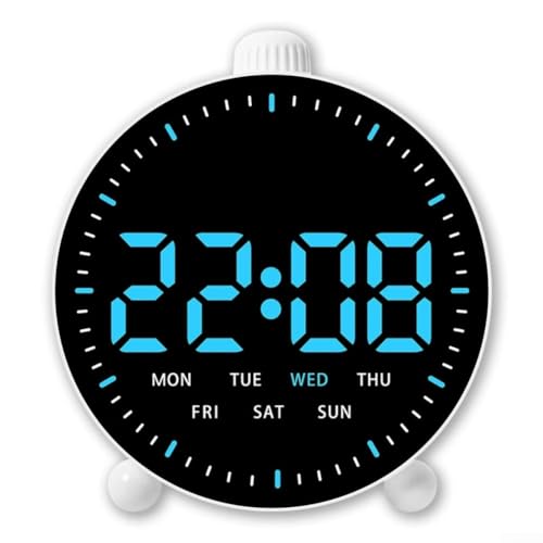 LED Wanduhr mit Temperaturanzeige, Fernbedienung Digitaluhr, einstellbare Helligkeit Wecker für Home Office Gym(F) von ReachMall