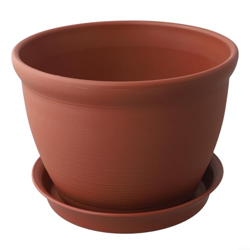 Leichter Blumentopf für den Innen- und Außenbereich, entworfen für Haltbarkeit und Ästhetik (rot + Boden) von ReachMall