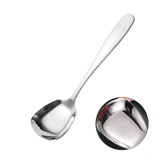 Löffel mit quadratischem Kopf, Edelstahl-Design für müheloses Essen, silberfarben Löffel mit quadratischem Kopf, Edelstahl-Design für müheloses Essen, silberfarben von ReachMall