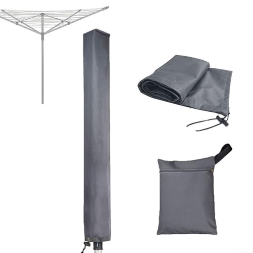 Multifunktionale Abdeckung für Wäschestangen, 600D-Oxford-Stoff, mit robustem Wetterschutz, grau, 16 x 16 x 165 cm von ReachMall