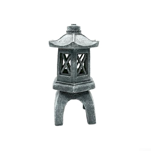 Pagodenlaterne für den Außenbereich, Pagode, Outdoor-Gartendekoration, Statuen, Zen-Laterne, Kunstharz-Gartenlaterne mit solarbetriebenem LED-Licht (C) von ReachMall