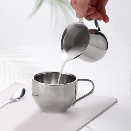 Profi Milchkännchen für Espresso Comfort Grip Griff für sichere Handhabung und präzises Ausgießen (60ml) von ReachMall