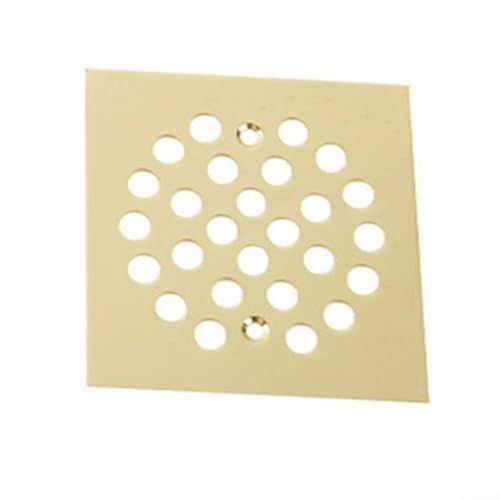 Quadratische Bodenablaufabdeckung, Edelstahl, quadratisch, 10 x 10 cm, Ersatz-Duschroste (quadratisch – goldfarben) von ReachMall