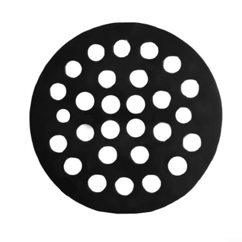 Quadratische Bodenablaufabdeckung, Edelstahl, quadratisch, 10 x 10 cm, Ersatz-Duschroste (rund, schwarz), 10 x 10 cm von ReachMall