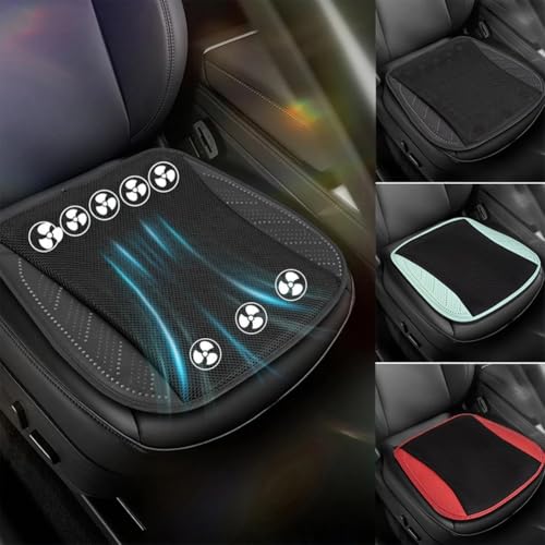 ReachMall Belüftung Sitzkissen, Doppellagige 3D Eisseide Auto Sommer Kühlendes Sitzkissen mit USB-Anschluss, 3 Geschwindigkeiten Einstellbar für Sitzbezüge (Schwarz) von ReachMall