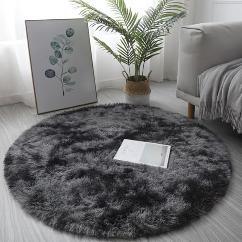 ReachMall Luxuriöser und bequemer großer zotteliger Teppich, perfekt für Kinderzimmer und Wohnzimmer (dunkelgrau) von ReachMall