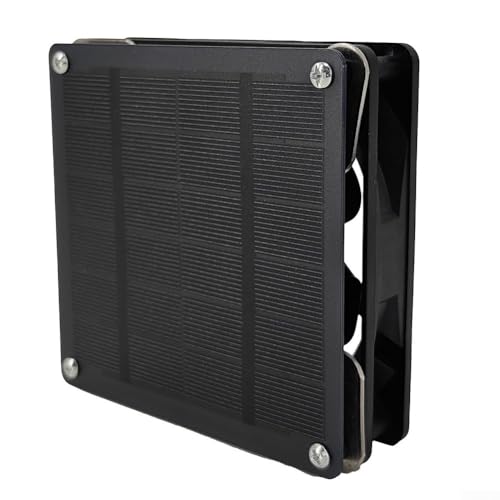 ReachMall Solar Panel Abluftventilator Outdoor Wasserdicht Solar Integrierter Abluftventilator Tragbarer Abluftventilator für Wohnmobile, Gewächshäuser, Haustierhäuser, Hühnerhaus von ReachMall