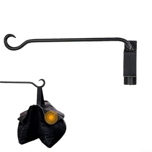 ReachMall Wandmontierte Hakenhalterung für Laternen, verstellbarer Winkel, Metallhaken für Gartendekoration und Innenbereich (Schwarz, 41 x 12) von ReachMall