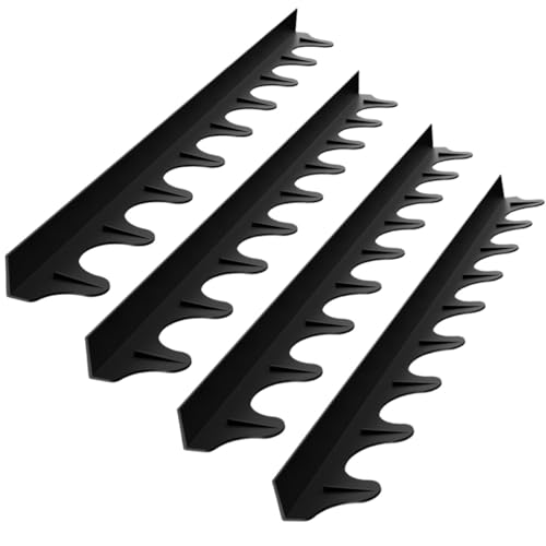 Rüsten Sie Ihre Küche mit 4 Silikon-Herdspaltabdeckungen auf, schützen die Theken vor Schmutz und Verschütten (schwarz) von ReachMall