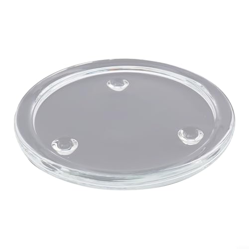 Runde Kerzenteller in transparentem Glas Untersetzer Halter Set für stilvolle Dekoration zu Hause oder Veranstaltungen (L) von ReachMall
