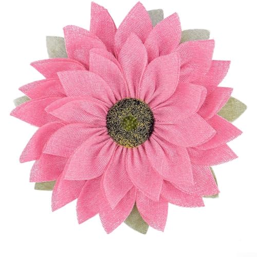 Sackleinen-Sonnenblumenkranz zum Aufhängen, Dekoration für Tür oder Wand, rustikaler Herbst-Blumen-Akzent (Rosa) von ReachMall