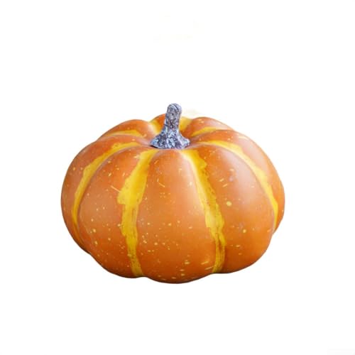 Saisonaler künstlicher Kürbis Schaumstoff-Cushaw für Ernte-Party, Halloween-Dekoration, Heim-Wohnzimmerdekoration (14 cm) von ReachMall