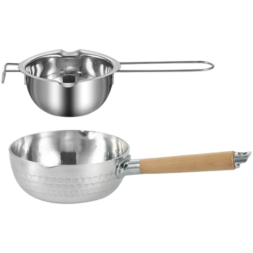 Schokoladenschmelztopf aus 304 Edelstahl, Schokoladenschmelzgerät mit hängendem Griff, Doppelauslauf, U-förmige Ausgießer, schmelzen Butter in einem heißen Topf (F) von ReachMall