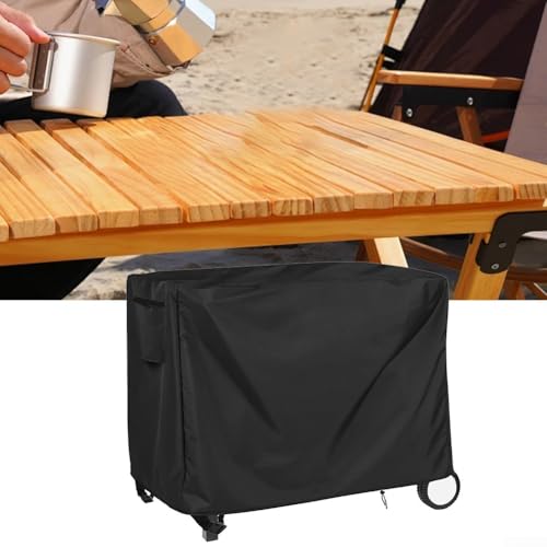 Schutzhülle für Doppelregal, beweglicher Esswagen, Outdoor-Tisch, UV-beständig, wasserdicht, reißfest, 420D-Oxford-Gewebe mit sicherem verstellbarem Verschluss (132,1 x 55,9 x 91,4 cm) von ReachMall