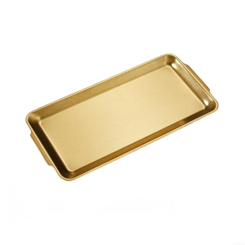 Servierschale aus Edelstahl, perfekt für verschiedene Anlässe, leicht zu reinigen und zu pflegen (Gold 32 x 16) von ReachMall