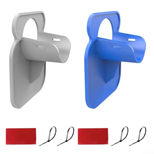 Set mit 2 Rohrhaltern, ABS-Halterungen für Standard für 38 mm Schwimmbadschläuche (grau + blau) von ReachMall