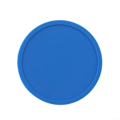 Set mit 6 runden Silikon-Untersetzern, rutschfeste Getränkematten, um Ihre Tische sauber zu halten, Wasser zu absorbieren und Pfützen zu verhindern (blau) von ReachMall