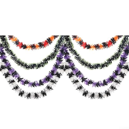 Set mit 8 Halloween-Lametta-Girlanden mit hängendem Band und Spitzendekoration für Feiertagsfeiern, entworfen, um ein auffälliges festliches Ambiente zu schaffen Set mit 8 Halloween-Lametta-Girlanden mit hängendem Band und Spitzendekoration für Feiertagsfeiern, entworfen, um ein auffälliges festliches Ambiente zu schaffen von ReachMall