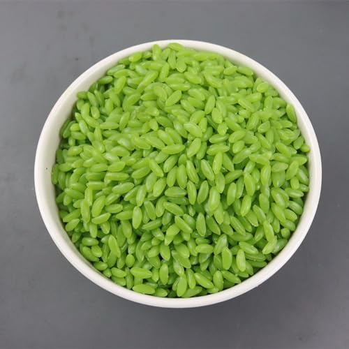 Simuliertes Reis-Lebensmittelmodell für Hotel- und Restaurant-Dekoration, realistisches Aussehen, bequem und wartungsfrei (grün, 500 g) von ReachMall