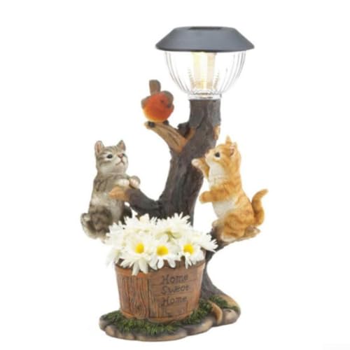 Solar Gartenleuchte Outdoor Solar Tier Statue Kätzchen Garten Dekoration IP65 Wasserdicht Harz Garten Dekoration Lampe Garten Lichter von ReachMall