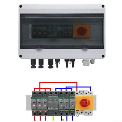 Solar PV Combiner Box, 1000V IP65 3 In 1 Out Outdoor Waterproof Solar PV DC Components Combiner Box for Solar Panel and Solar Inverter Solar PV Combiner Box, 1000V IP65 3 In 1 Out Outdoor Waterproof Solar PV DC Components Combiner Box for Solar Panel and Solar Inverter von ReachMall