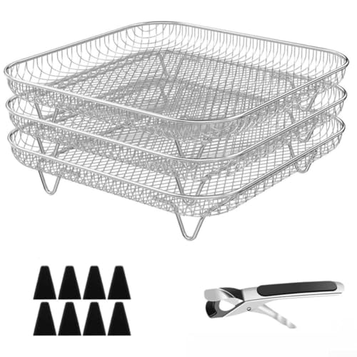 Stapelbares Fritteusen-Gestell mit 3-lagigem Edelstahl-Tablett für effizientes Kochen und Dehydrieren mehrerer Lebensmittel gleichzeitig von ReachMall