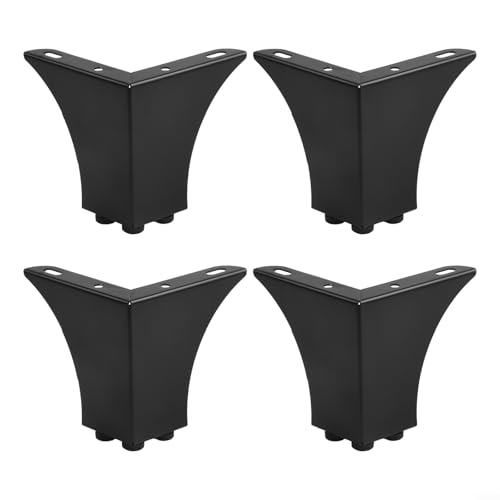 Stilvolle 4 Stück Sofabeine Metall-Möbelbeine für DIY-Projekte mit sicherem Befestigungsdesign (schwarz) von ReachMall