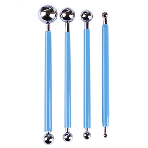 Tauchen Sie ein in DIY mit diesem umfassenden 4-teiligen Tonformwerkzeug-Set mit zwei Enden (blau) von ReachMall