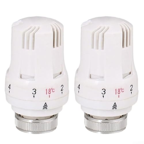 Thermostat-Heizkörperventilkopf, elektrisches Regulierventil, M 30 x 1,5 Heizkörper-Thermostatkopf für Zuhause und Büro, 2 Stück von ReachMall
