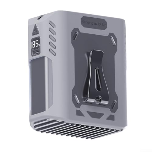 Tragbarer, wiederaufladbarer Ventilator ohne Flügel, für Nackenkleidung, leichtes Kühlgerät, mit einstellbarem Luftstrom, geeignet für den Innen- und Außenbereich (grau) von ReachMall