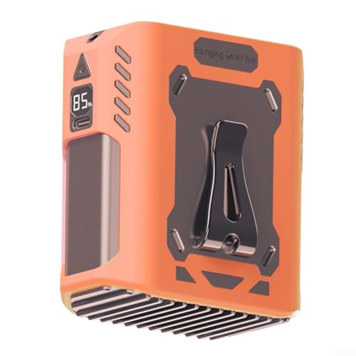 Tragbarer, wiederaufladbarer Ventilator ohne Flügel, für Nackenkleidung, leichtes Kühlgerät, mit einstellbarem Luftstrom, geeignet für den Innen- und Außenbereich (orange) von ReachMall