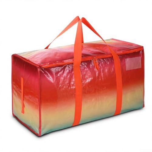 Verdickte, gewebte Umzugsverpackungstaschen für Kleidung, Steppdecken und Gepäck mit geräumigem Design für Umzugsbedürfnisse (Orange-1) von ReachMall