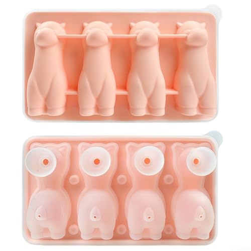 Verspielte Alpaka-Eiswürfelbereiter mit Trichter und Deckel für Partys und Unterhaltung (Rosa) von ReachMall
