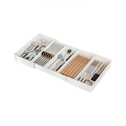 Verstellbarer Besteck-Organizer, 3–7 große Fächer, Kochutensilien-Tablett, Besteckhalter, Utensilien-Tablett, Aufbewahrungs-Trennwand (B) von ReachMall