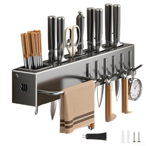 Wandmontierter Besteckständer, Küchenutensilien-Trennwand mit Haken, hohler Boden-Aufbewahrungshalter für Geschirr, Besteck Wandmontierter Besteckständer, Küchenutensilien-Trennwand mit Haken, hohler Boden-Aufbewahrungshalter für Geschirr, Besteck von ReachMall