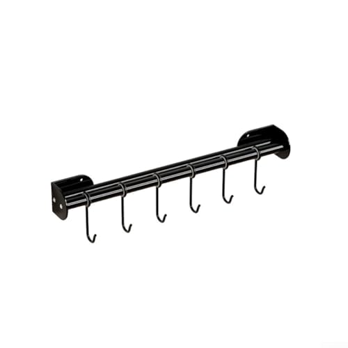 Wandmontierter Utensilienhalter für Küche, Badezimmer, Camper mit stabilem Metallmaterial und mehreren Haken für die Organisation von Kochutensilien (40 cm) von ReachMall