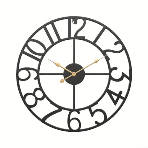 Wanduhr für den Außenbereich mit klassischem Design, Vintage-Ästhetik für Heimdekoration, leises Uhrwerk für ruhige Räume (C) von ReachMall