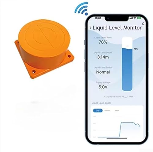 Wasserdichter Füllstandssensor-Monitor Für Flüssigwasser-Öl-Kraftstofftanks, Drahtloser Wasserstandssensor, WiFi-Sonar Mit Automatischer Alarmanzeige(for wifi) von ReachMall