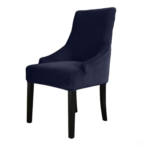 Weiche Stuhlhussen, bequemer Silberfuchs-Samt, vollständiger Schutz, stilvolles Design (Marineblau) von ReachMall