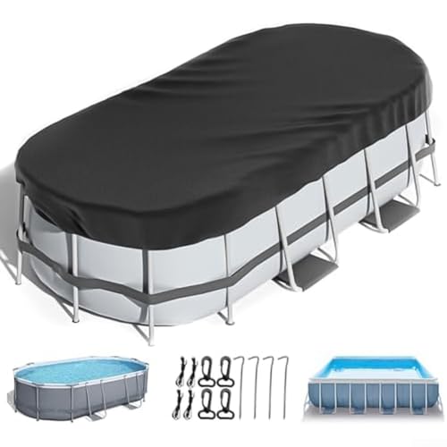 Wetterfeste Poolabdeckung mit Zubehör für oberirdische Pools, zuverlässige Lösung für den ganzjährigen Gebrauch (549 x 1006 cm) von ReachMall