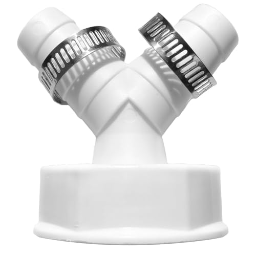 Y-Schlauchadapter mit Doppelanschluss für Waschmaschinen- und Geschirrspüler-Ablauf, inklusive zwei Clip-Klemmen und Gummidichtungen, passend für 19 24 mm Schlauchausgänge, entworfen für reibungslosen Y-Schlauchadapter mit Doppelanschluss für Waschmaschinen- und Geschirrspüler-Ablauf, inklusive zwei Clip-Klemmen und Gummidichtungen, passend für 19 24 mm Schlauchausgänge, entworfen für reibungslosen von ReachMall