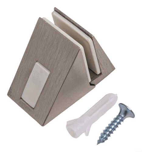 Zinklegierung Glas-Klemmhalter zur Sicherung von Regalen für Vitrinen (gebürstet) von ReachMall
