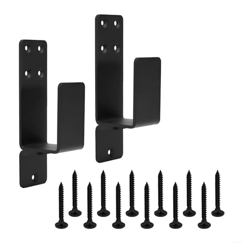 Zuverlässige Türhalterungen für die Sicherheit zu Hause, passend für Standard-2 x 4 Holz, einfache Installation (schwarz) von ReachMall