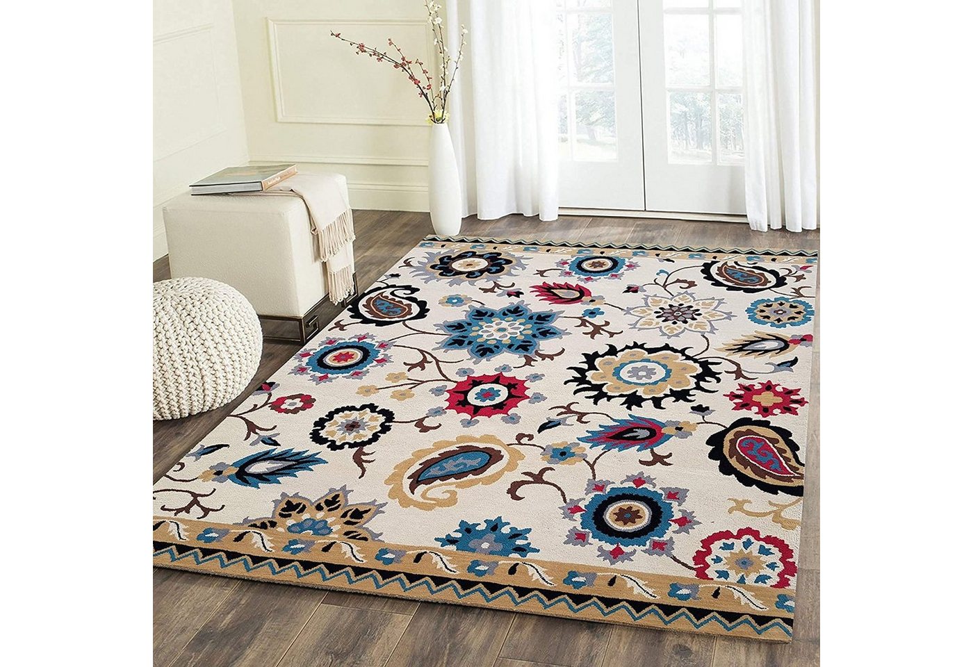 Designteppich Blumen handgetufteter Teppich, Ready Rugs, Rechteckig, Höhe: 30 mm von Ready Rugs