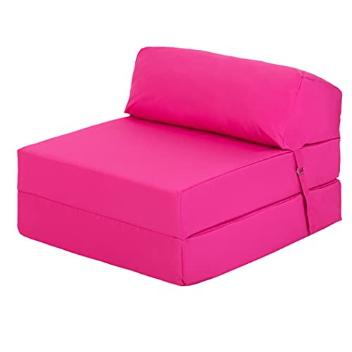 Ready Steady Bed Faltbare Gästematratze 168 x 60 x 13 cm Komfortabler Z-Fold Klappstuhl Futon-Sofa Weicher, wasserabweisender Bezug Klappmatratze Faltmatratze Erwachsene (Rosa) von Ready Steady Bed
