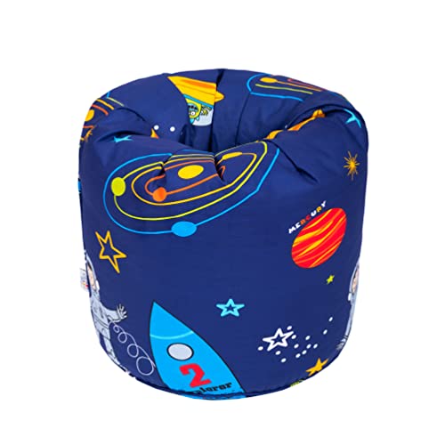 Ready Steady Bed Sitzsack Kinder mit füllung - Bodenkissen Kinder Sitzsack - Sitzsack Kinderzimmer- Bean Bag Kinder - Kindersitzsack - sitzsack Sessel,Comfy Kindermöbel (Space Boy) von Ready Steady Bed
