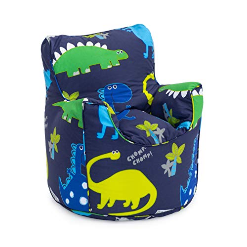 Ready Steady Bed Kindersessel Mit Füllung - Für Mädchen und Jungen, Abnehmbarer Bezug - Kindermöbel, Sitzsack Für Kinderzimmer (Dino Dark) von Ready Steady Bed