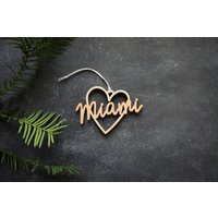 Miami Herz Weihnachtsanhänger - Wähle Deine Farbe | Christbaumschmuck Einweihungsgeschenk Weihnachtsgeschenk von ReadyGo