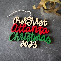 Wählen Sie Ihr Jahr, Satz Und Farben | Unsere/Meine Erste Atlanta Ornament Einweihungsparty Geschenk Weihnachtsgeschenk von ReadyGo